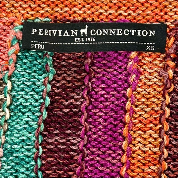 Peruvian Connection Multicolor Pima Cotton Cardigan Jacket XS - Picture 4 of 7